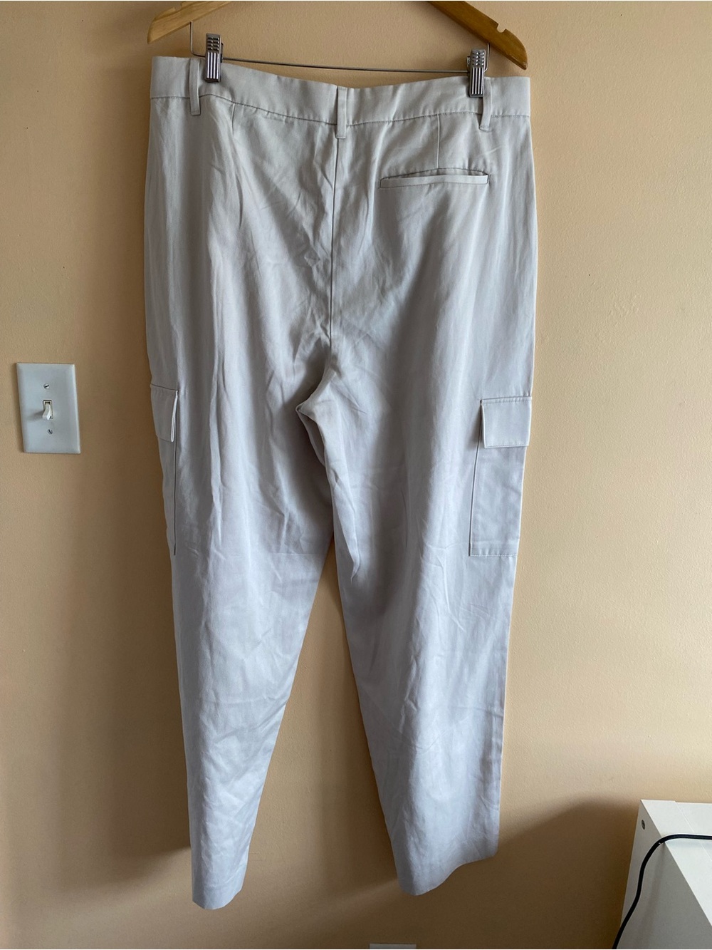 Old Navy Taylor High Rise Straight Cargo Trousers Woman Large Adjustable Waist - Picture 3 of 15